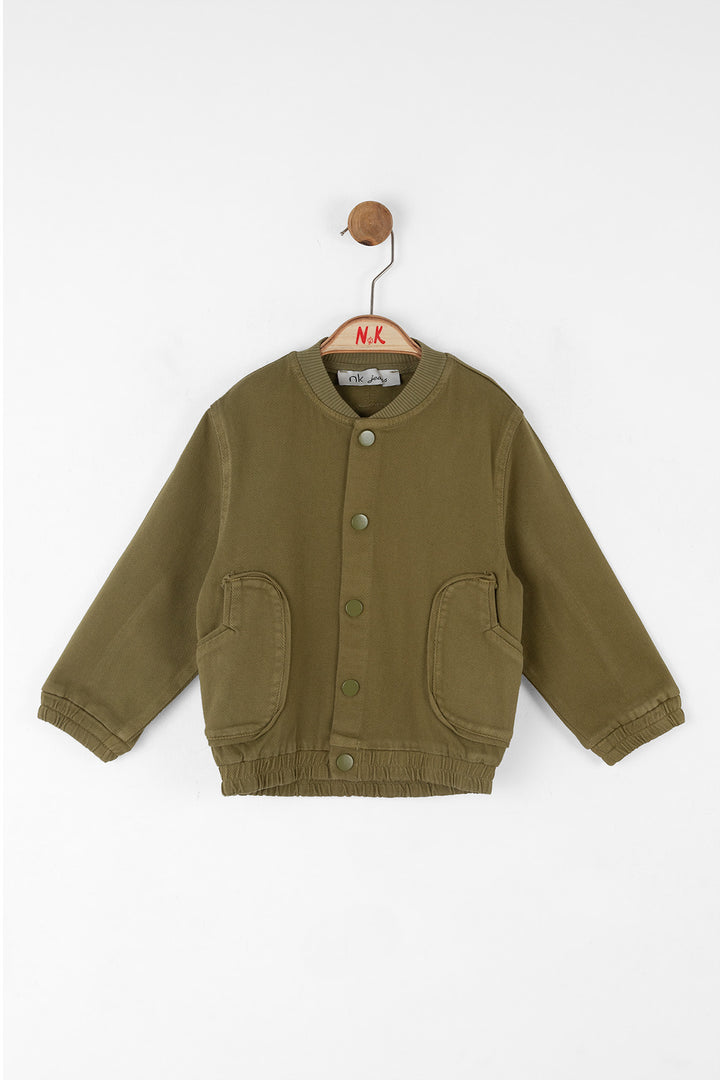 Rahat ve Şık Elastik Bel Düğmeli Kapama ve Geniş Cep Detayları Erkek Çocuk Ceket