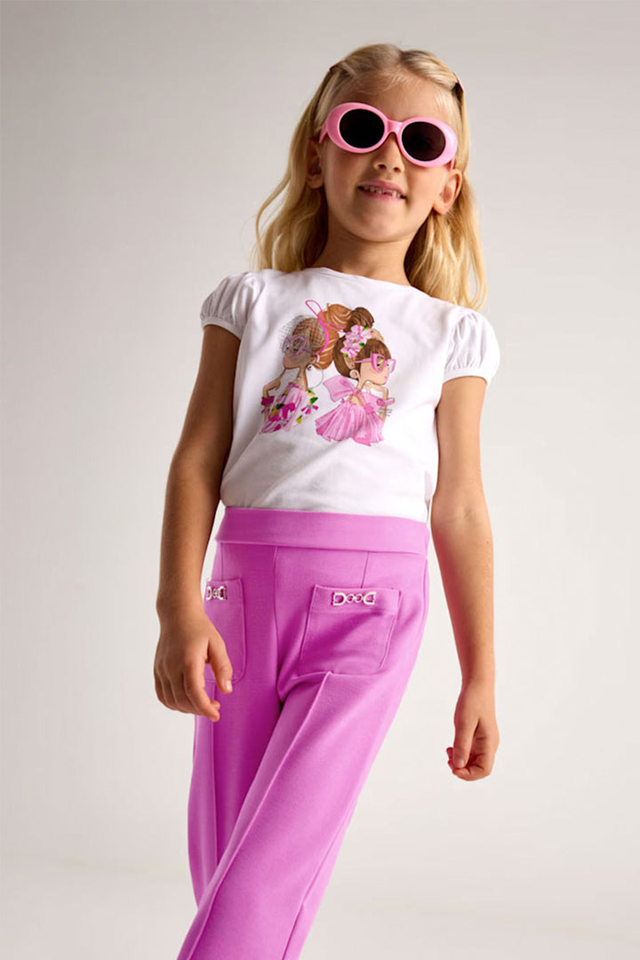 Yüksek Bel Geniş Paça Cepli Rahat Esnek  Günlük ve Özel Gün Bayramlık Kız Çocuk Pantolon