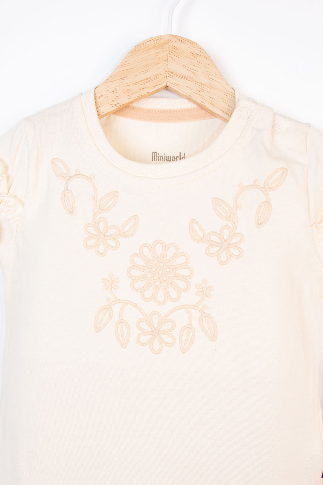 Yazlık Kısa Kollu Fırfırlı Beli Lastikli Nakışlı Pamuklu Rahat Günlük Kız Bebek Takım