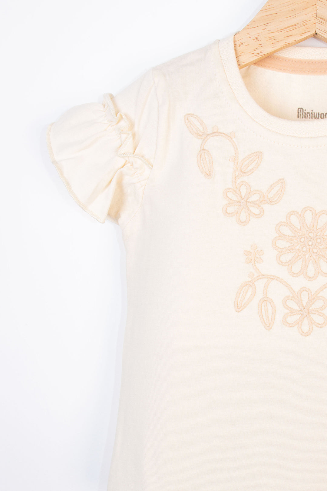 Yazlık Kısa Kollu Fırfırlı Beli Lastikli Nakışlı Pamuklu Rahat Günlük Kız Bebek Takım