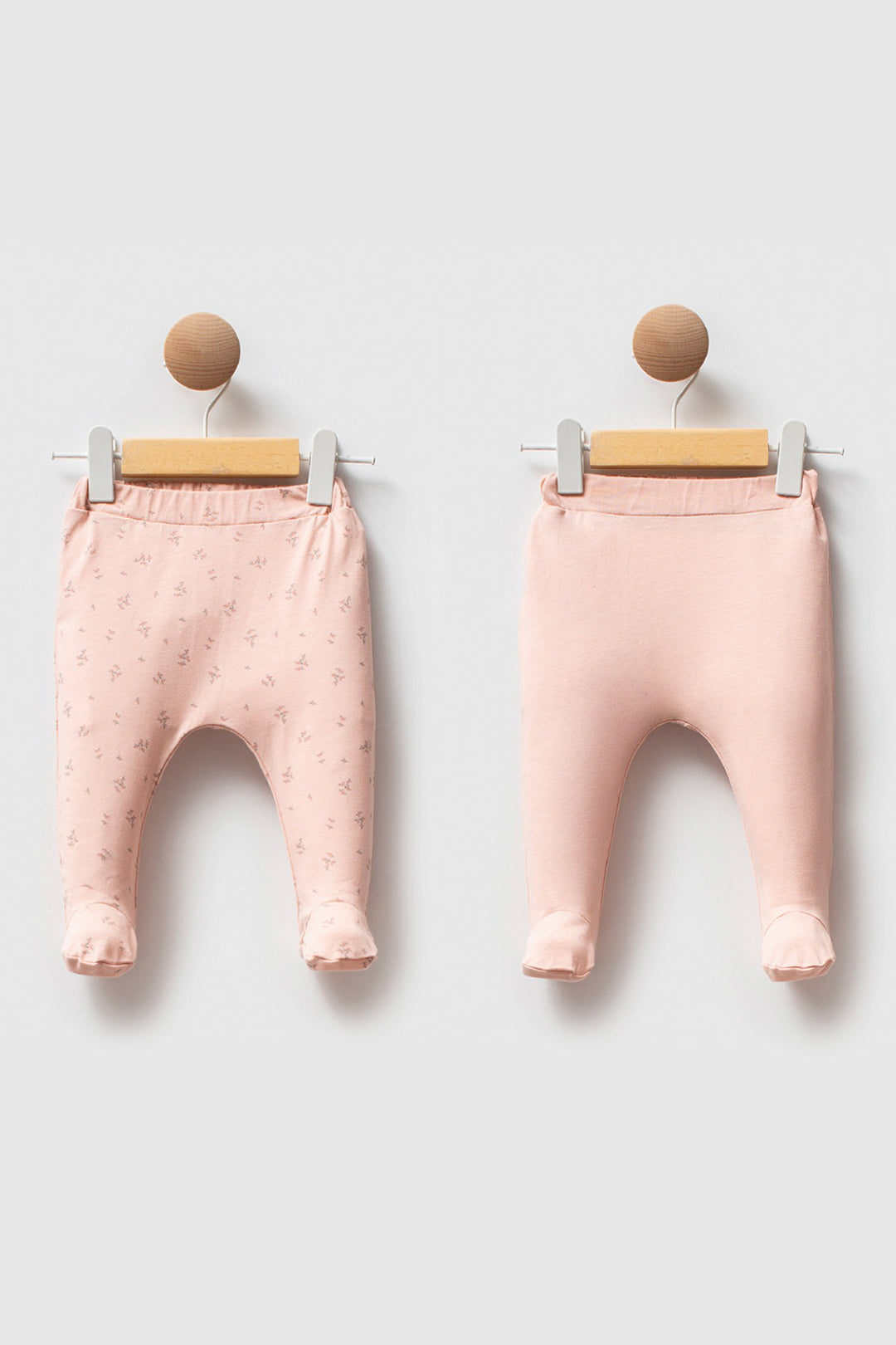 Pamuklu Çiçek Desenli Beli Lastikli Rahat Soft Touch Günlük Patikli 2’li Kız Bebek Alt