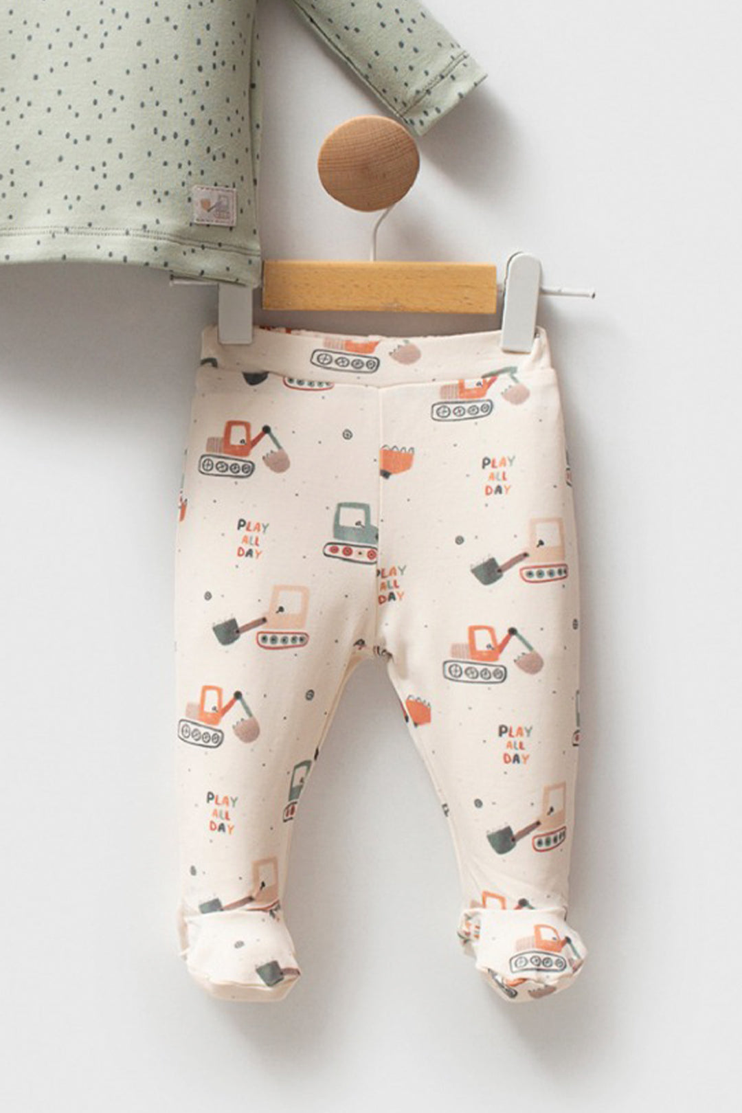 Uzun Kollu Üst ve Patikli Alt Pamuklu Nokta Desenli Soft Touch 2’li Erkek Bebek Takım