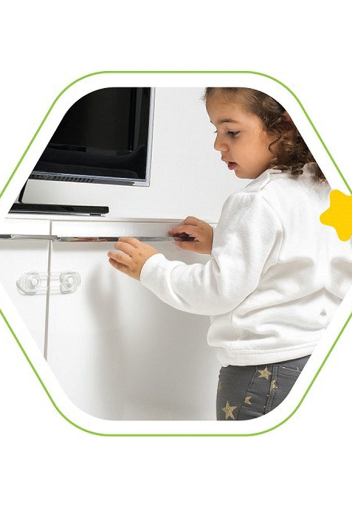 Babyjem Mini Çok Amaçlı Şeffaf  2li Set 0+ Ay Bebek Güvenlik Dolap ve Çekmece Kilidi