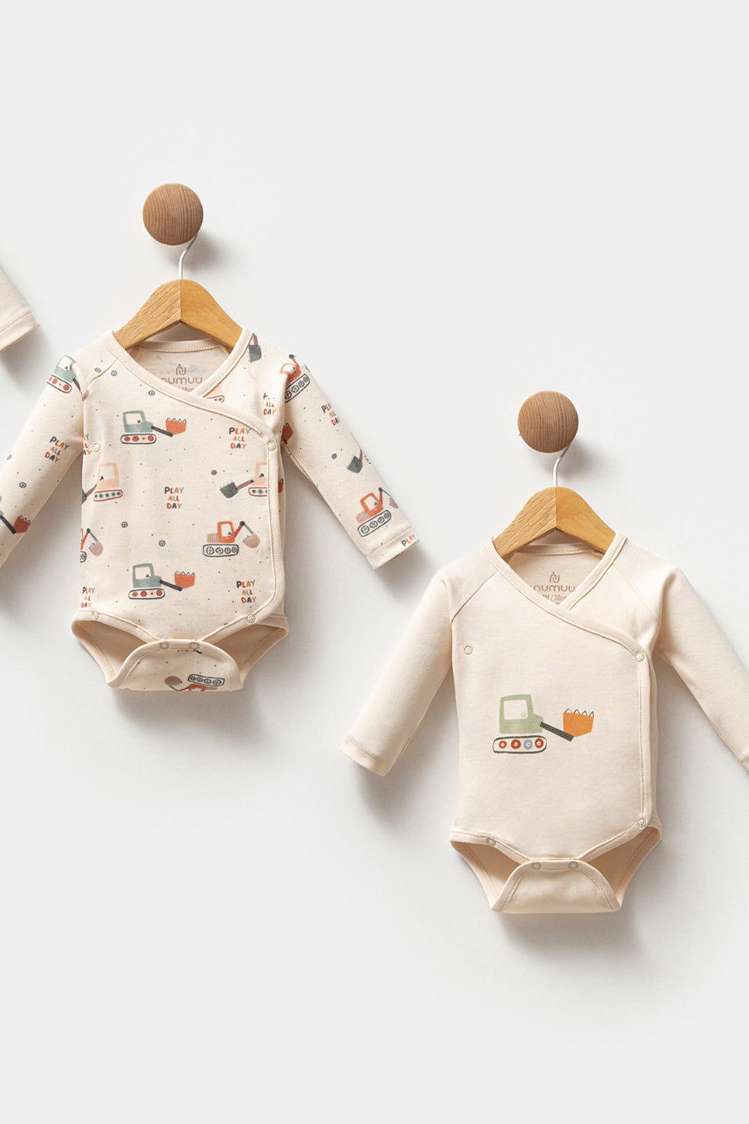 Uzun Kollu “Play All Day” Temalı Yandan Çıtçıtlı Organik Pamuklu 3lü Erkek Bebek Body