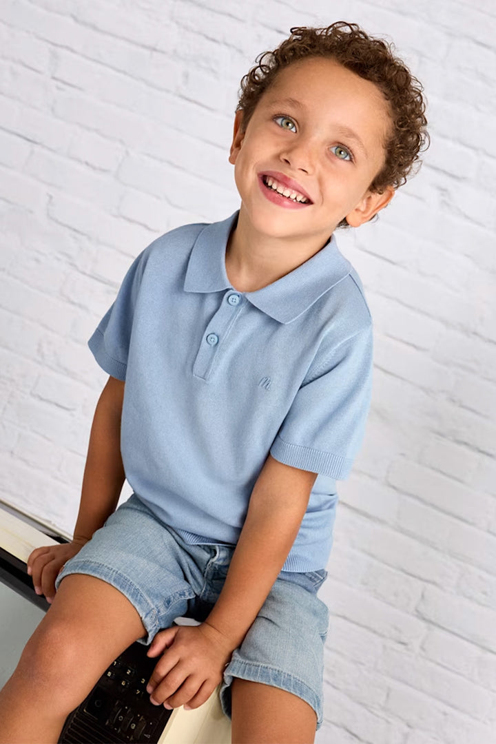 Polo Yaka Kısa Kollu Erkek Çocuk Tişört Düz Renk   Yazlık Triko İnce Dokuma Şık ve Rahat