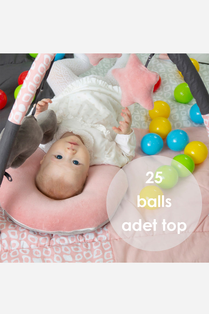 Babyjem Eğitici Aktivite ve Top Havuzlu Yumuşak Askılı Oyuncaklı Gelişim Oyun Halısı