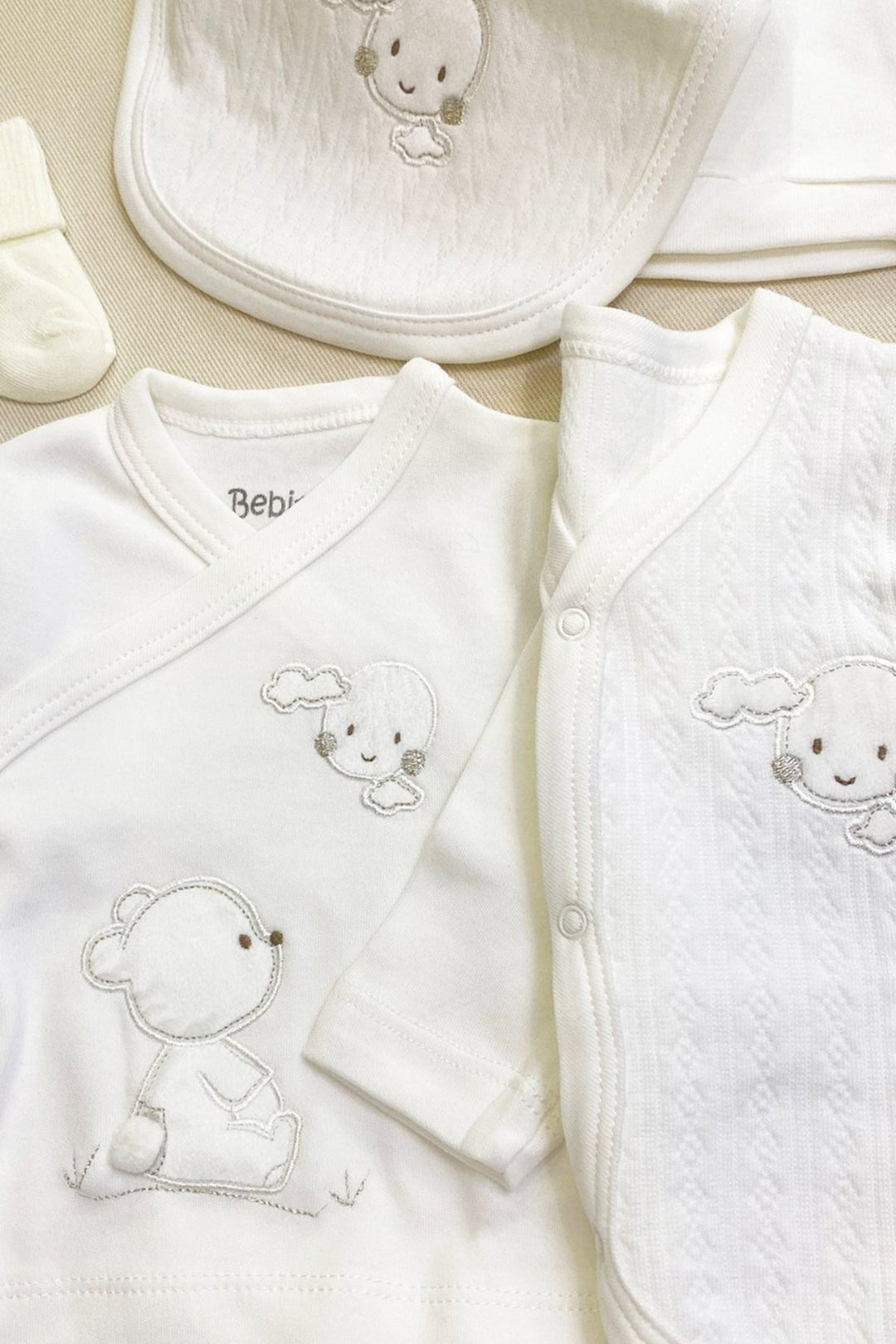 Ponponlu Sevimli Ayıcık Desenli Yenidoğan 10'lu Hastane Çıkışı Seti