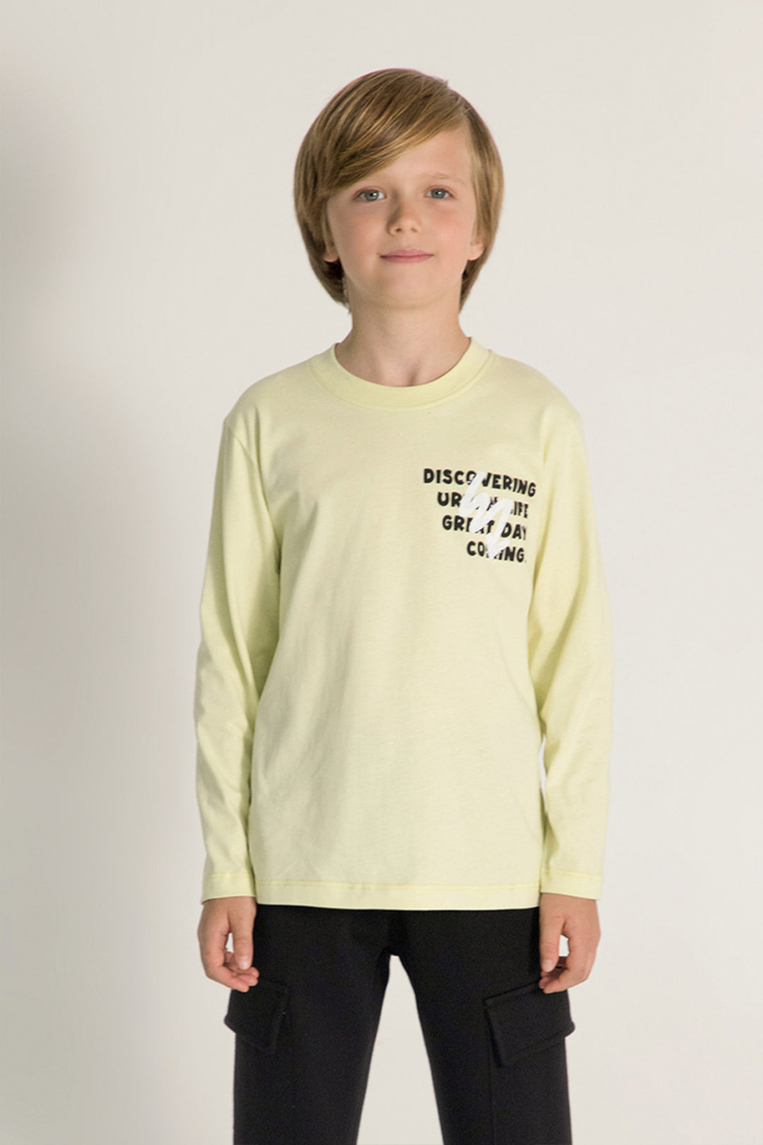 Erkek Çocuk Kargo Cepli 2'li Takım Uzun Kollu Baskılı Eşofman Takım