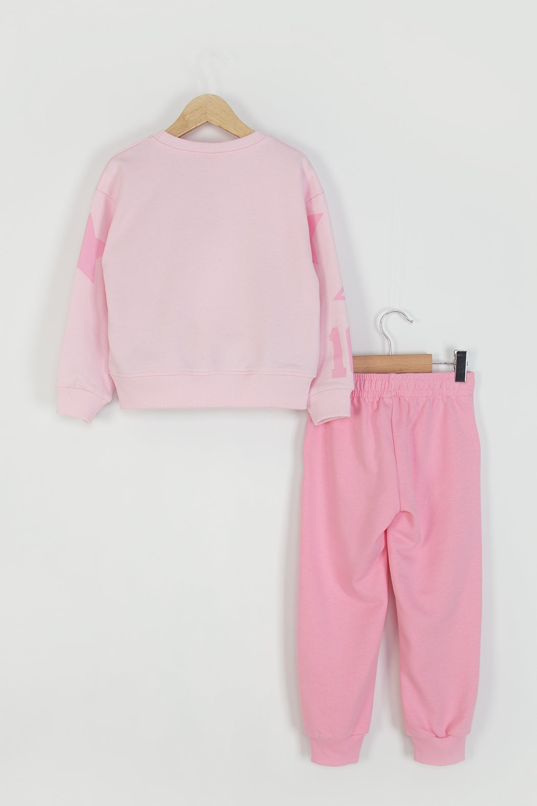 Kız Çocuk Los Angeles Baskılı Eşofman Takımı Taşlı Yıldız Detaylı Rahat Kalıp