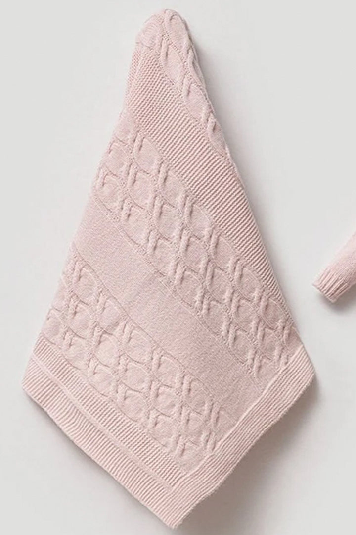 Örgü Desenli Patikli Tulum Battaniye Bere Eldiven ve Body Kız Bebek Hastane Çıkış Seti