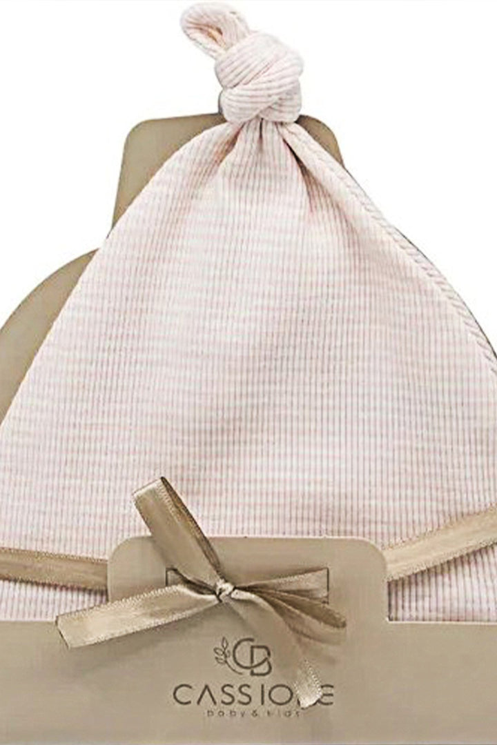 Düğümlü Üst Detaylı Esnek Ribana Dokulu Yumuşak Organik Pamuklu Kız Bebek Şapka