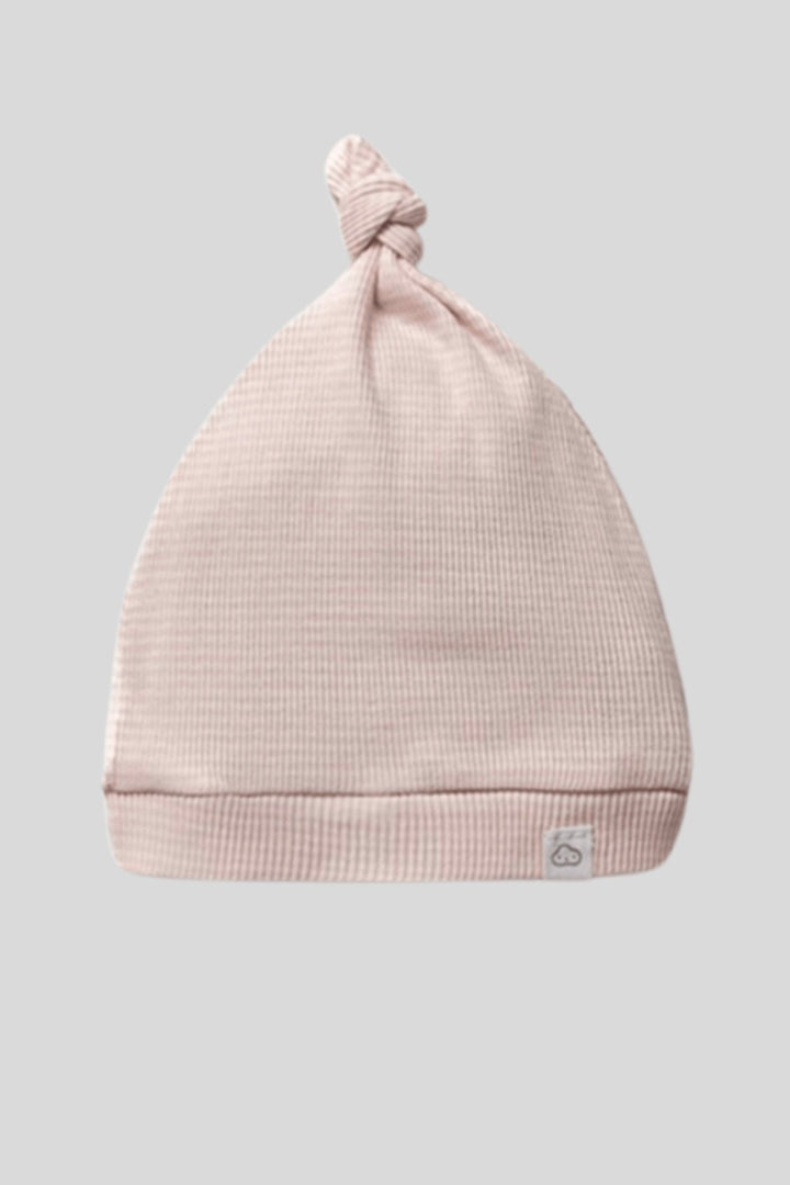 Düğümlü Üst Detaylı Esnek Ribana Dokulu Yumuşak Organik Pamuklu Kız Bebek Şapka