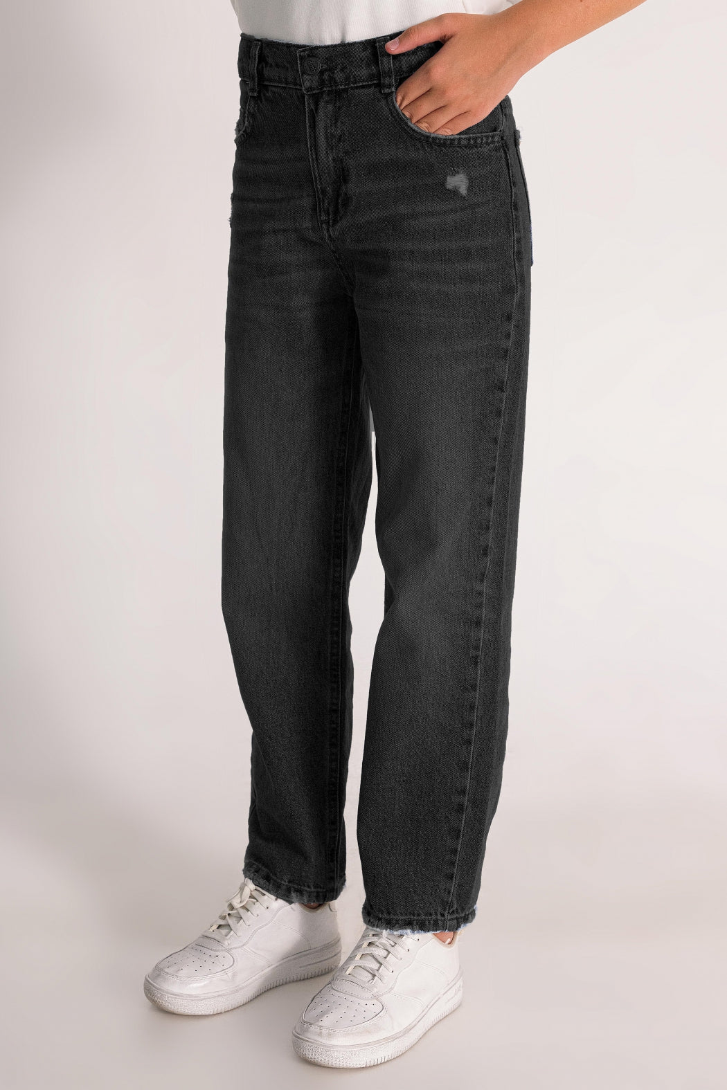 Yüksek Bel Straight Fit Düz Paça Jean Kız Çocuk Kot Pantolon