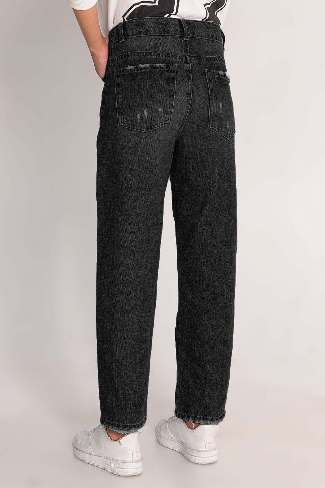Yüksek Bel Straight Fit Düz Paça Jean Kız Çocuk Kot Pantolon