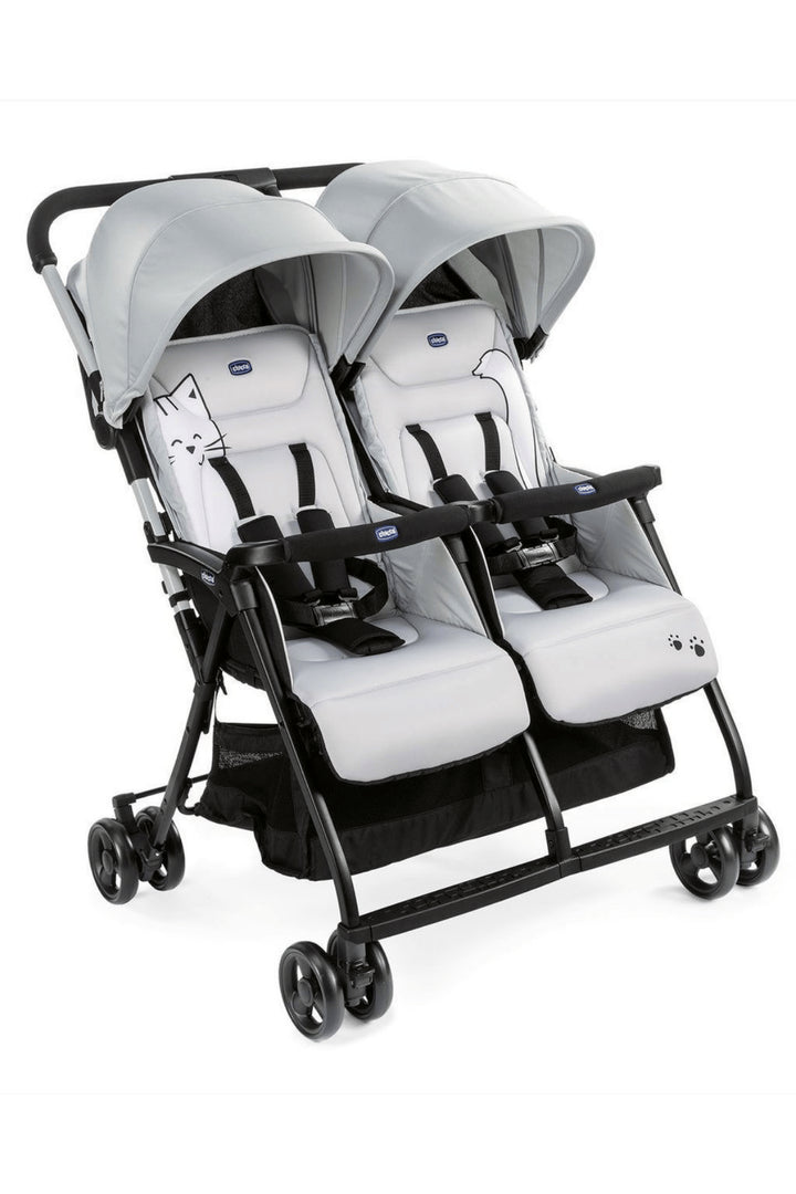 Chicco OHlala Twin İkiz Bebek Arabası Silver Cat
