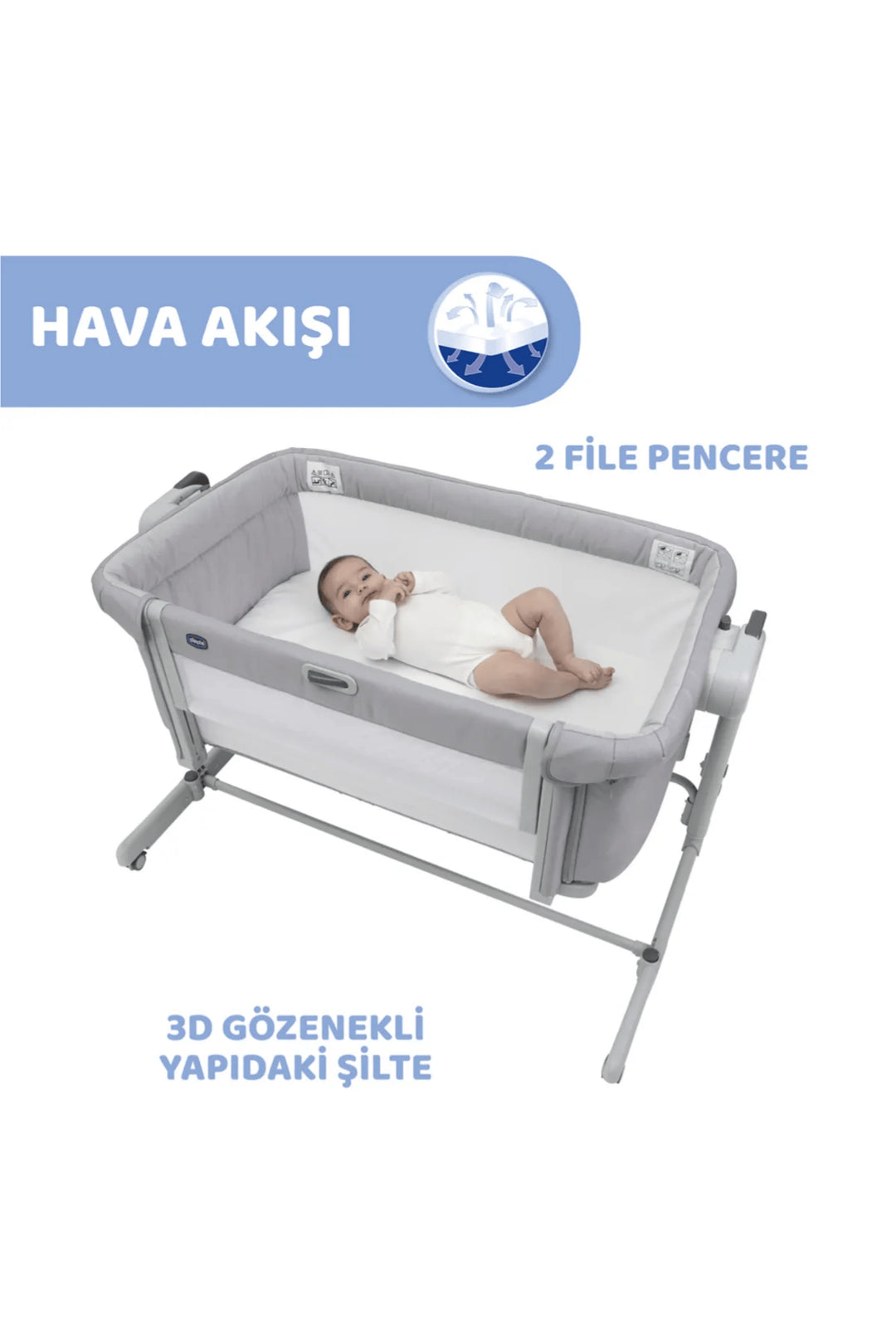 Chicco Next2me Magic Evo Grey Mist Anne Yanı Beşik