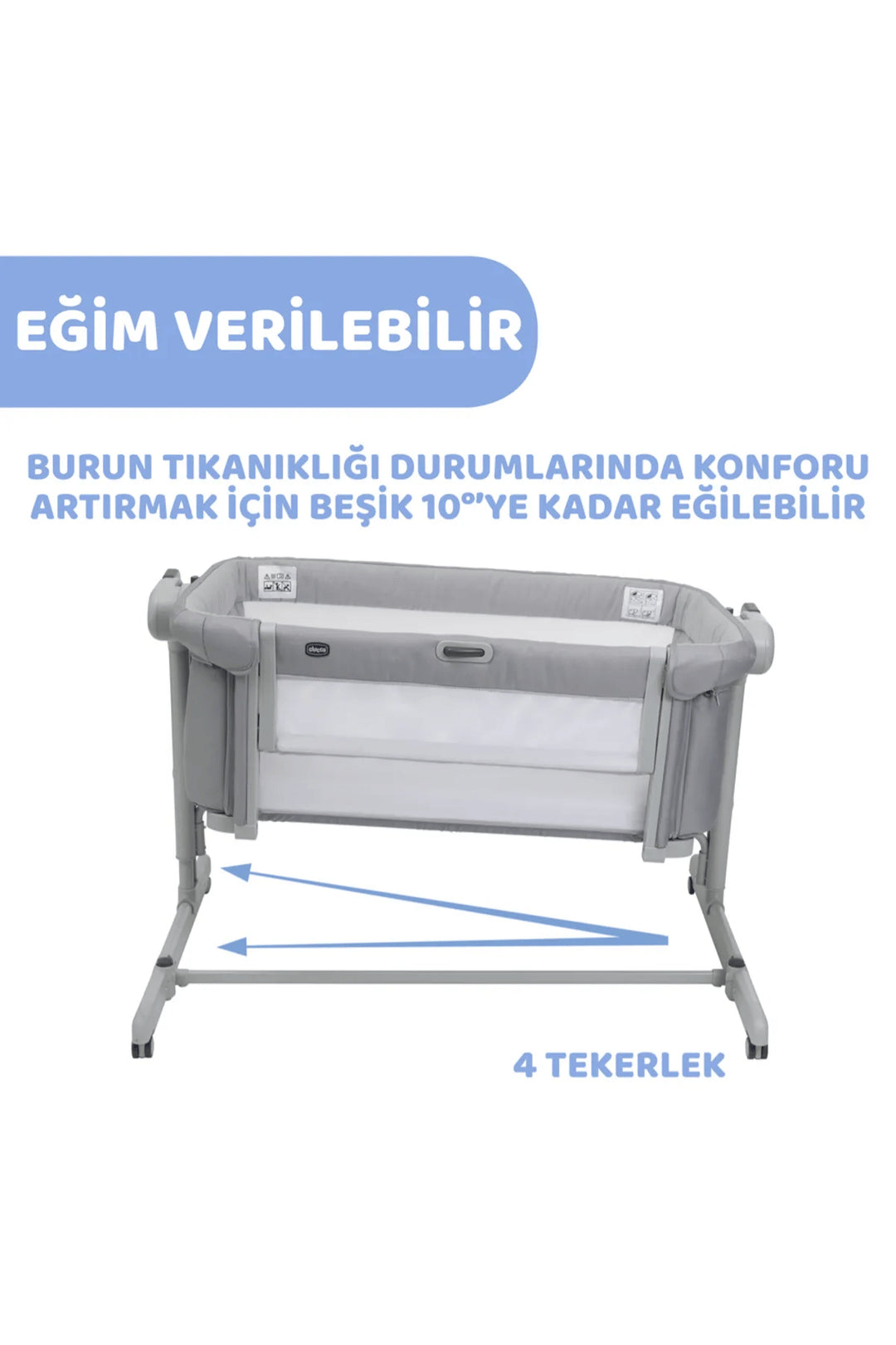Chicco Next2me Magic Evo Grey Mist Anne Yanı Beşik