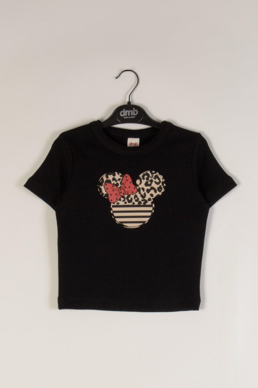 Leopar Mickey Desenli Baskılı Fitilli Pamuklu Kız Çocuk Body