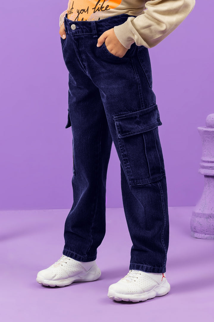 Erkek Çocuk Kargo Cepli Denim Pantolon