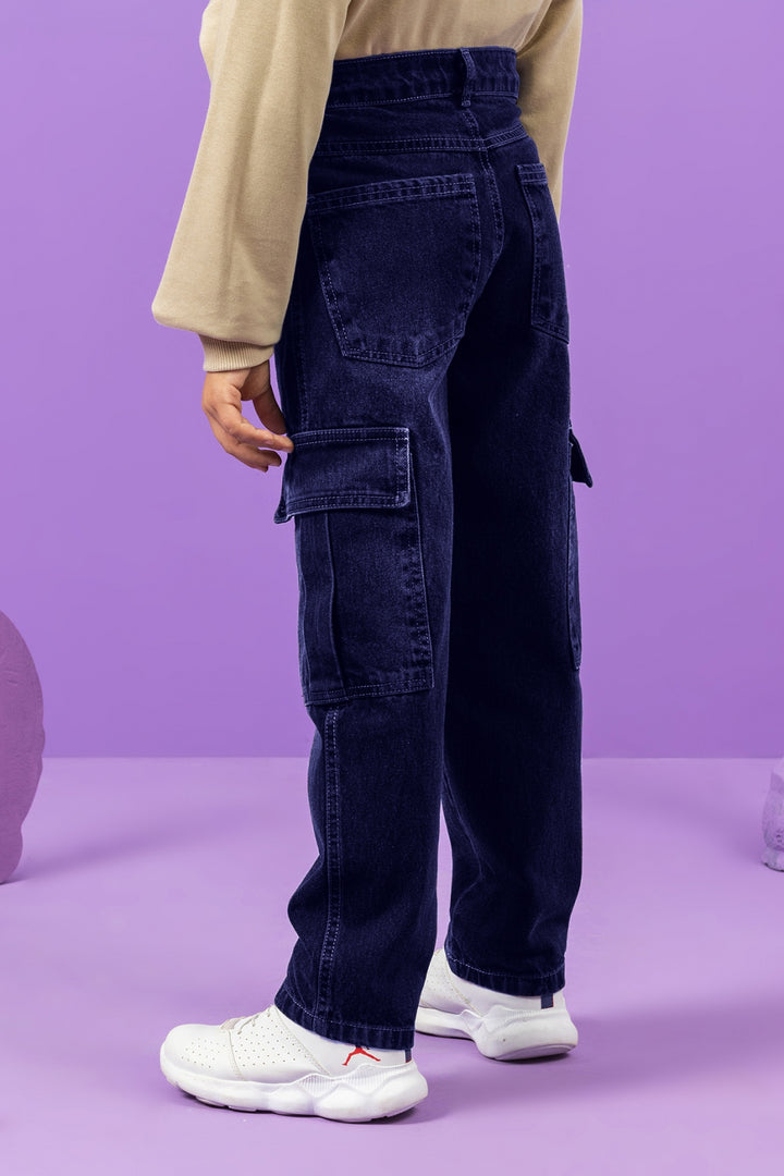 Erkek Çocuk Kargo Cepli Denim Pantolon