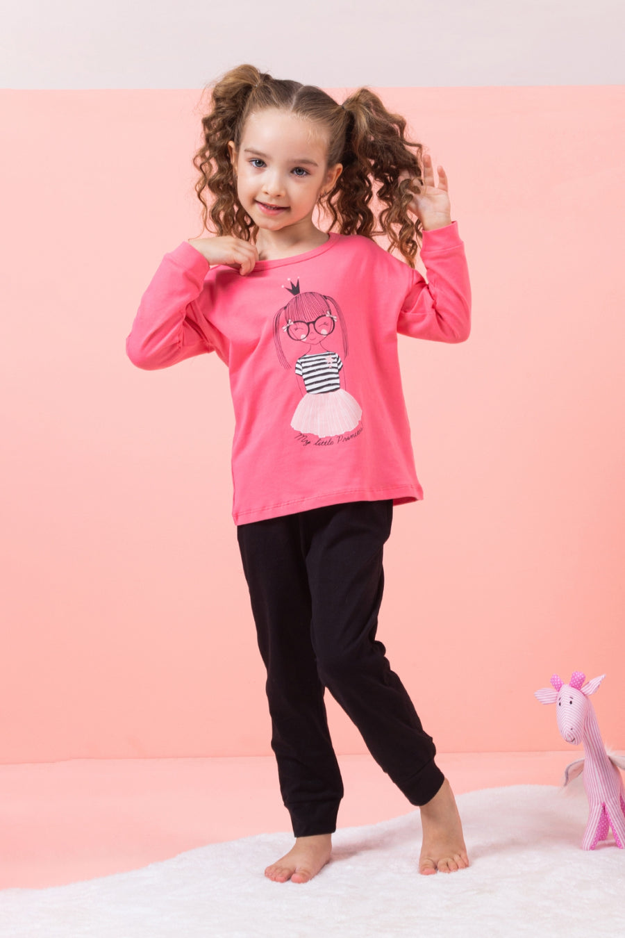 Kız Çocuk Prenses Baskılı İkili Takım