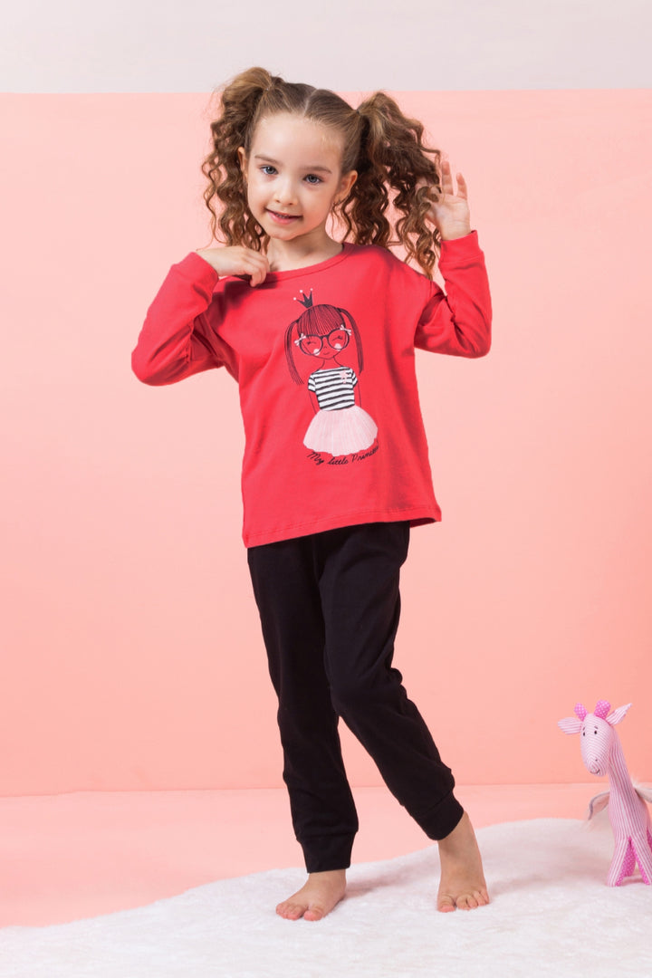 Kız Çocuk Prenses Baskılı İkili Takım