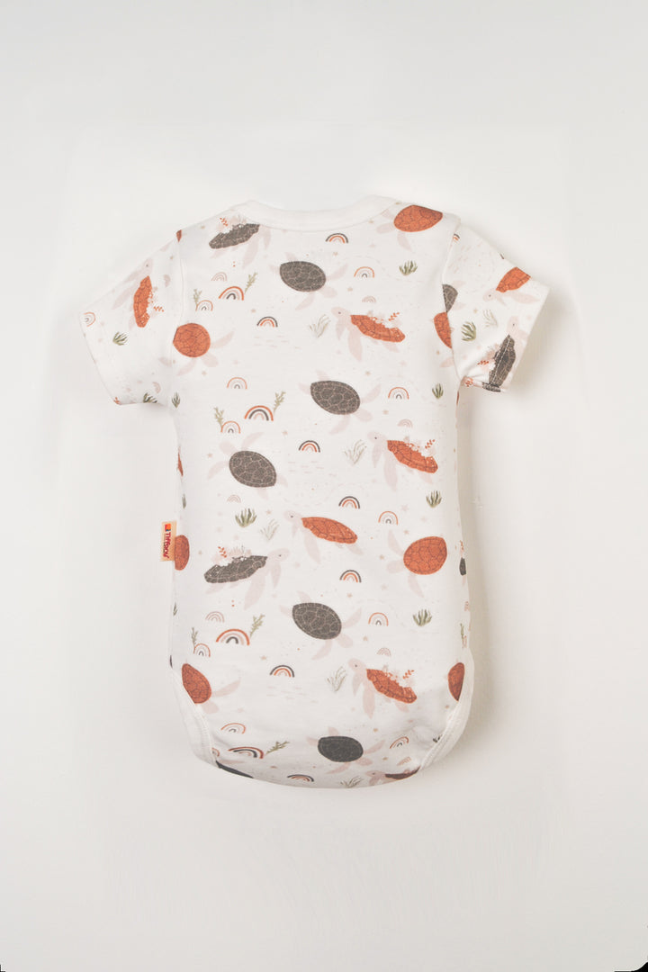 Unisex Bebek Yumuşak Doğal Baskılı 0-6 Ay 3’lü Kısa Kollu Pamuklu Kız Bebek Body