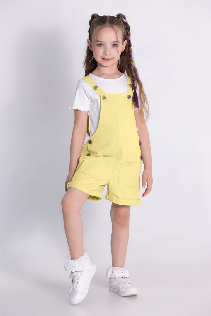 Kız Gabardin Şortlu Tulum