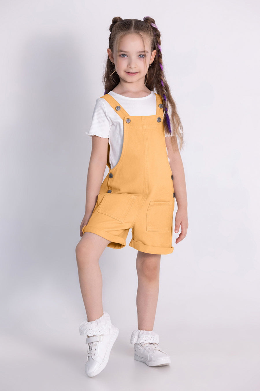 Kız Gabardin Şortlu Tulum