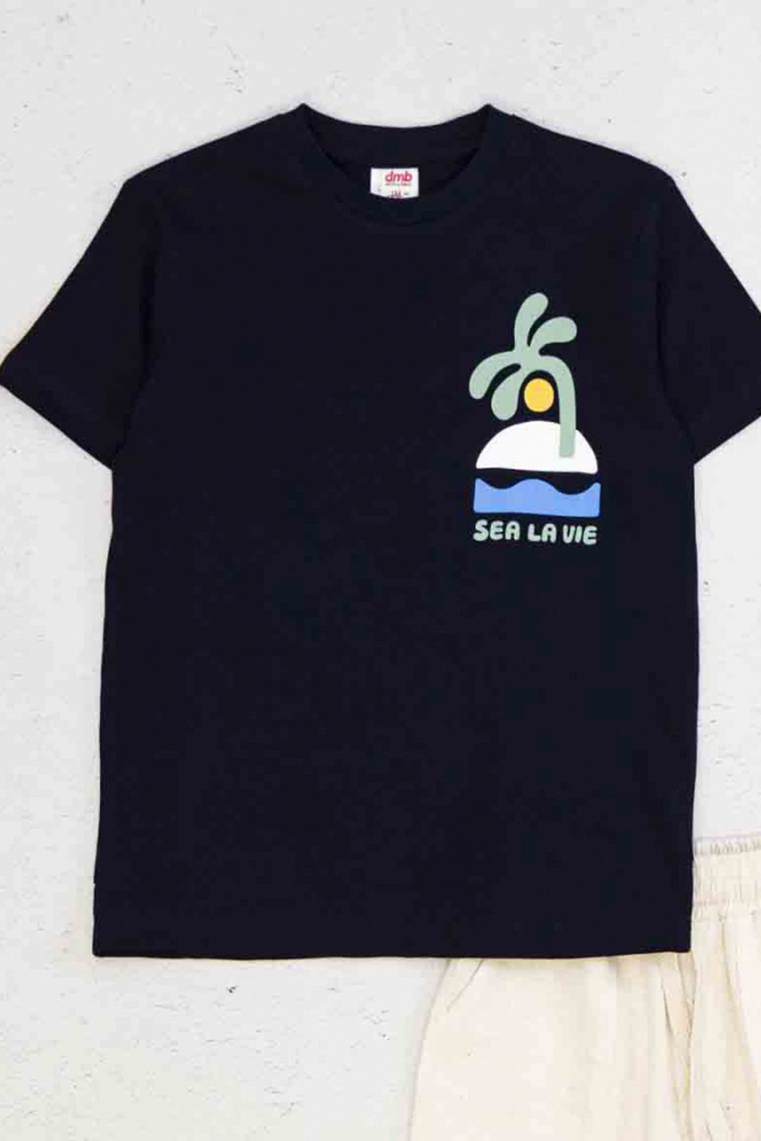 Sea La Vıe Baskılı Kısa Kollu Bisiklet Yaka Erkek Çocuk T-shirt ve Cepli Şort Takımı