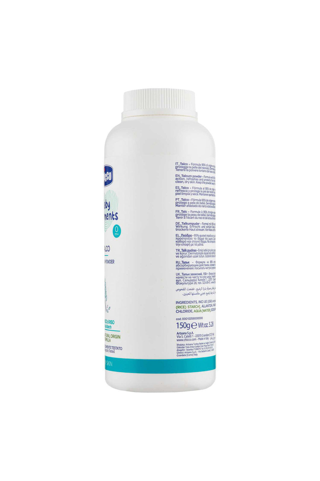 Chicco Baby Moments Talk 150 g %95 Doğal Kökenli Dermatolojik Olarak Onaylanmış Pudra