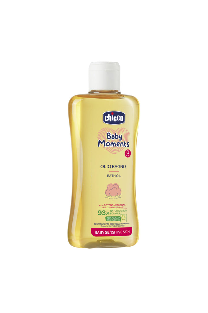 Chicco Baby Moments 200 ml Hassas Ciltler İçin Pamuk Özlü E Vitaminli Doğal Bebe Yağı