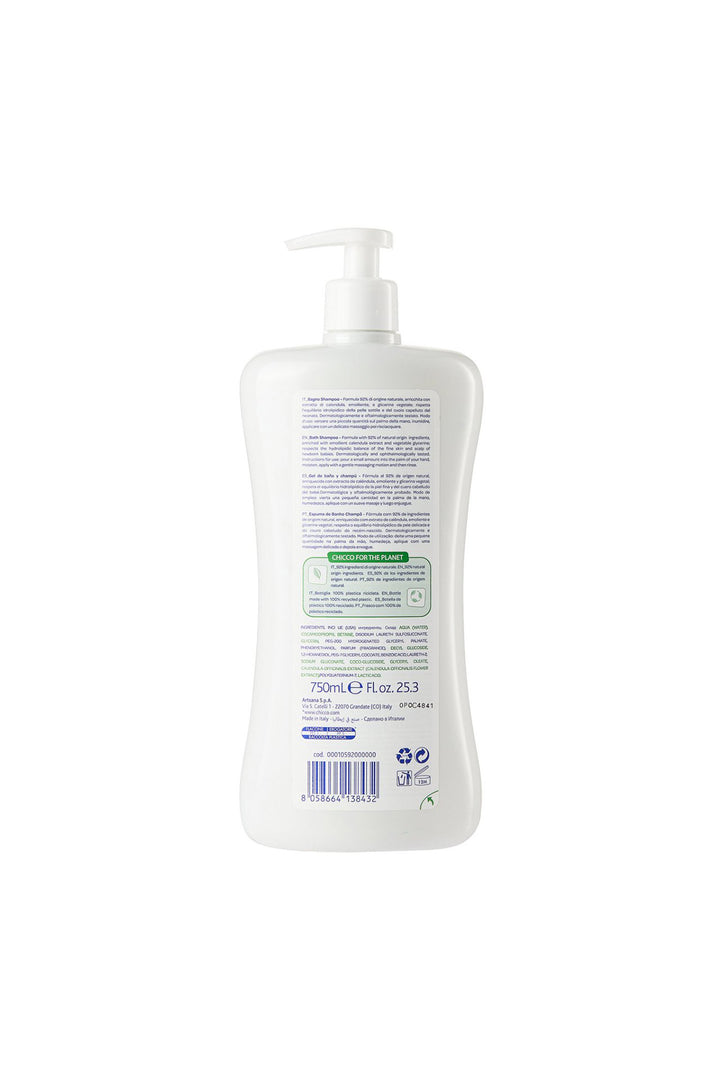Chicco Baby Moments Göz Yakmayan 750 ml %92 Doğal  Bitkisel Gliserin Özlü Şampuan