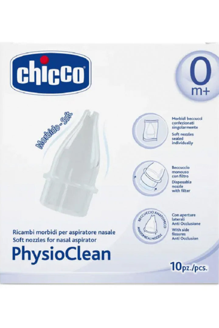 Chicco PhysioClean Yumuşak Uçlu 10lu Set Burun Aspiratörü Yedek Uç