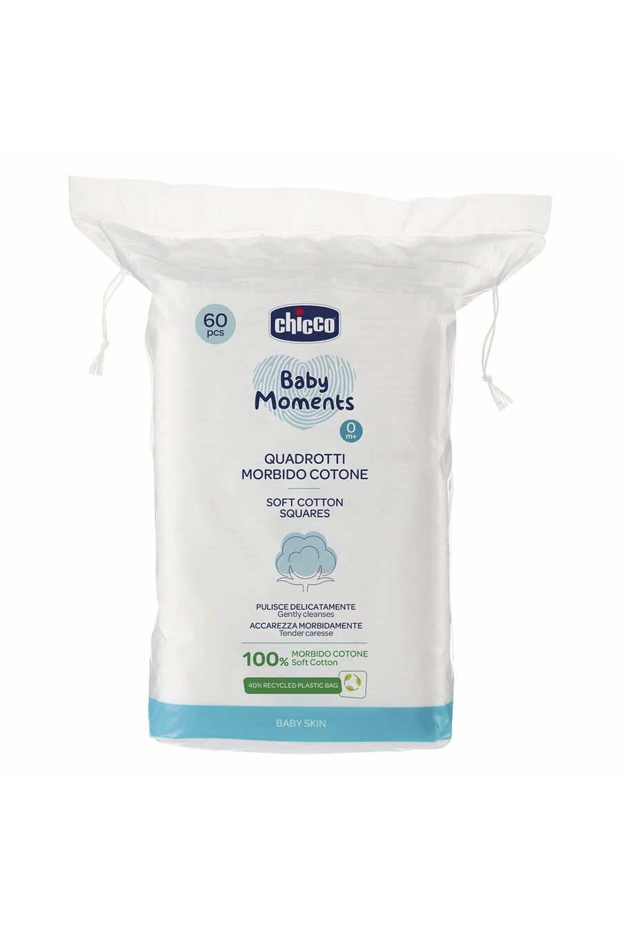 Chicco Baby Moments Yumuşak 60'lı Paket %100 Saf 0 Ay +Yeni Doğanlar İçin Pamuk