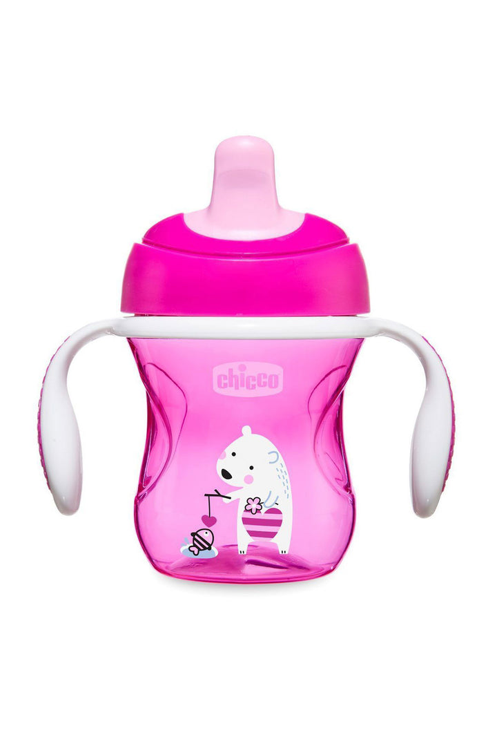Chicco 6 Ay 200 ml Çift Saplı Damlatmaz Silikon Uçlu BPA İçermez  Desenli Bardak Biberon