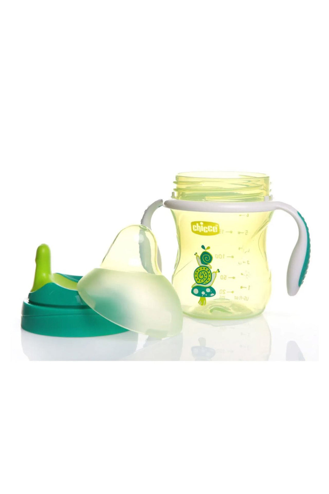 Chicco 6 Ay 200 ml Damlatmaz Silikon Uçlu Çift Saplı BPA İçermez Desenli Bardak Biberon