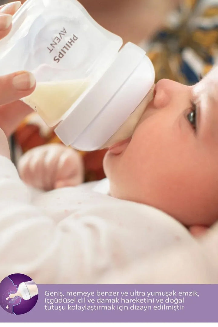 Avent Doğal Tepkili 260 ml 1+Ay Geniş Ağızlı Antikolik BPA İçermez 1 Ay+ Pembe Biberon