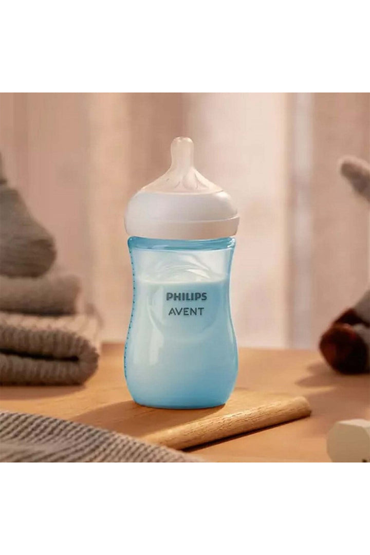 Avent Doğal Tepkili 260 ml 1+Ay Mavi 6 260 ml Antikolik Geniş Ağızlı BPA İçermez Biberon