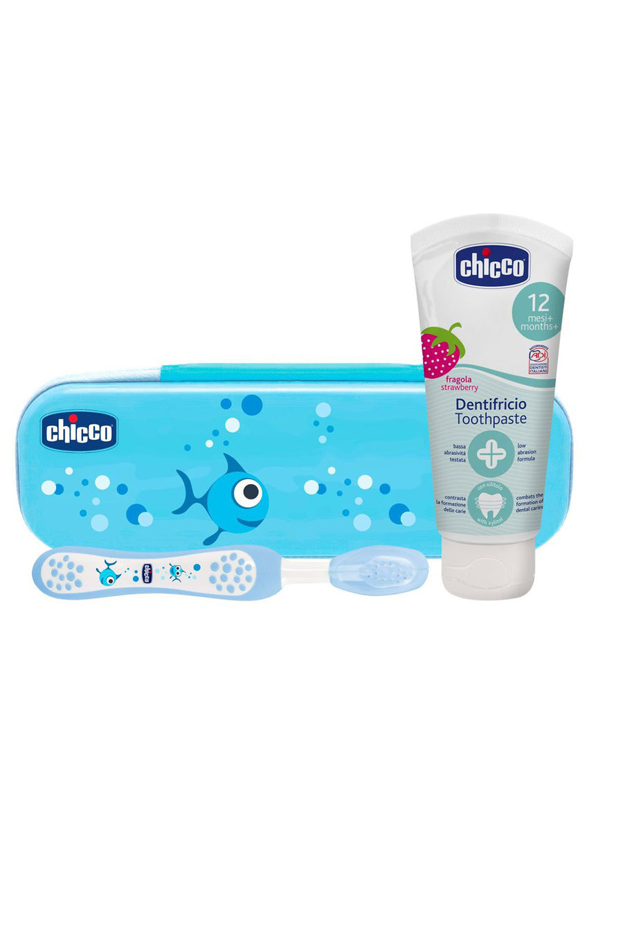 Chicco 12 Ay+ Çilek Aromalı Diş Macunu ve Diş Fırçası Saklama Kutulu Set Diş Fırçası