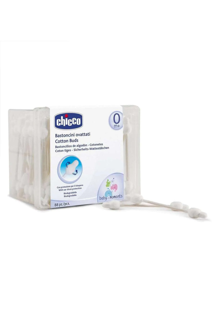 Chicco Güvenlikli 90 Adet 0 Ay+ Pamuklu Biyolojik Kulak Çubuğu