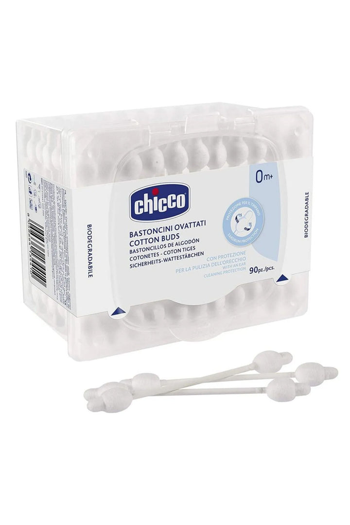 Chicco Güvenlikli 90 Adet 0 Ay+ Pamuklu Biyolojik Kulak Çubuğu