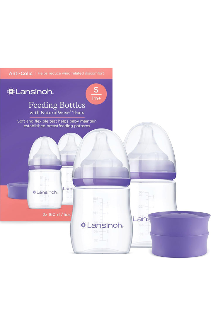 Lansinoh 2’li 160 ml Yavaş Akış S 1 Ay+ Antikolik BPA BPS İçermez Geniş Ağızlı Biberon