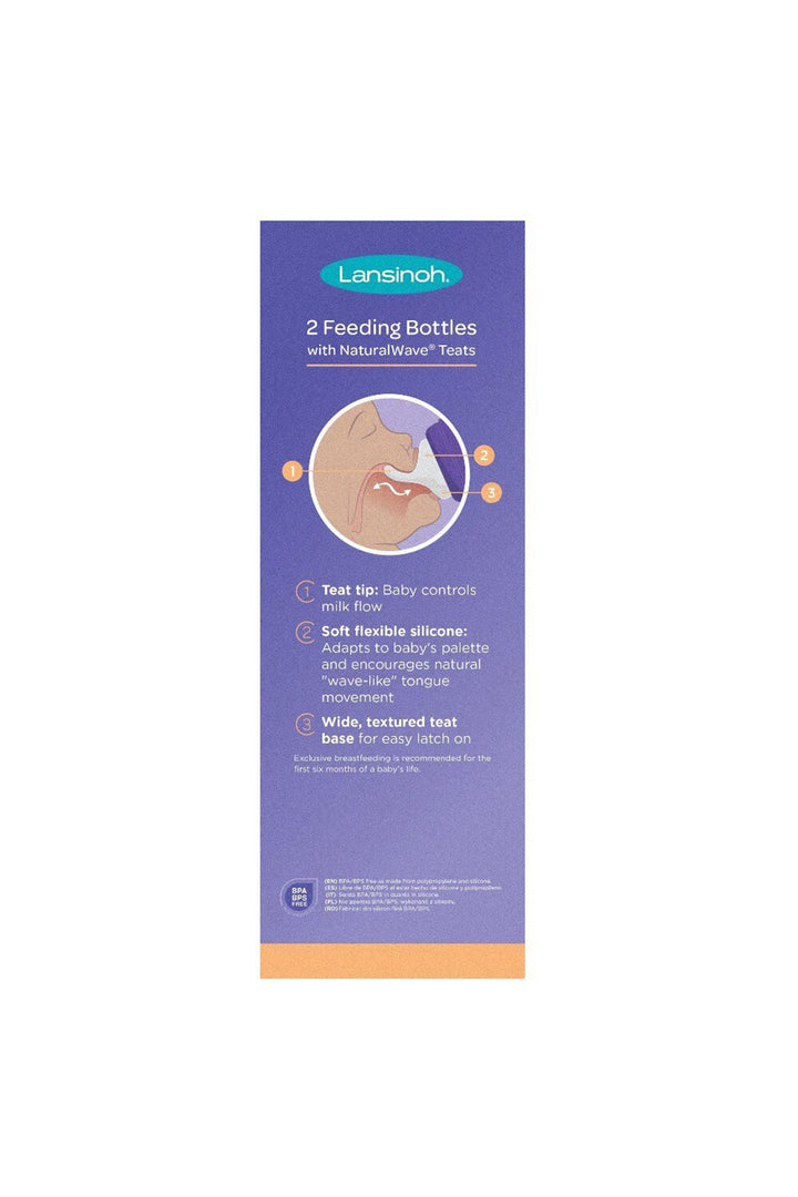Lansinoh 2’li 240 ml Orta Akış BPA BPS İçermez Antikolik Geniş Ağızlı Emzikli Biberon