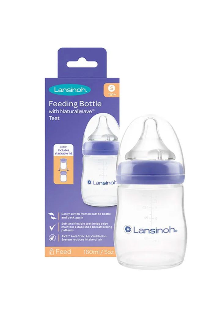 Lansinoh 160 ml Yavaş Akış Antikolik Anne Göğsü Formlu Emzikli Geniş Ağızlı Biberon
