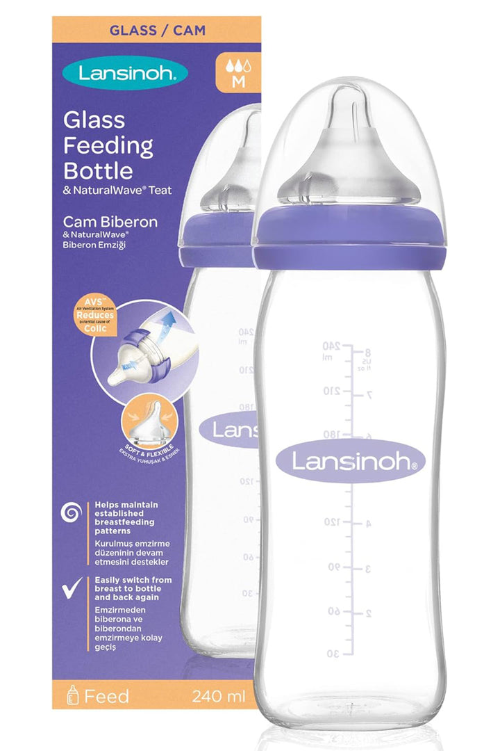 Lansinoh Cam 240 ml Orta Akış  Antikolik BPA BPS İçermez Geniş Ağızlı Bİberon