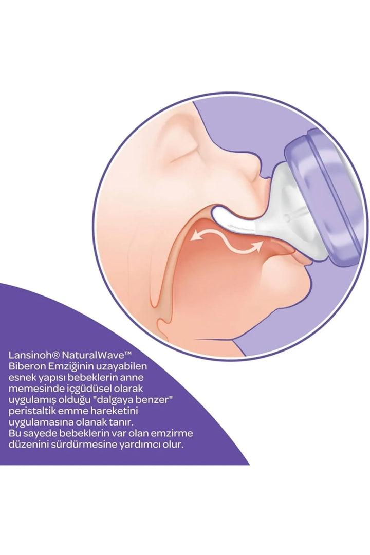 Lansinoh Orta Akışlı 2’li S BPA BPS İçermez Antikolik Yumuşak Silikon Biberon Emziği