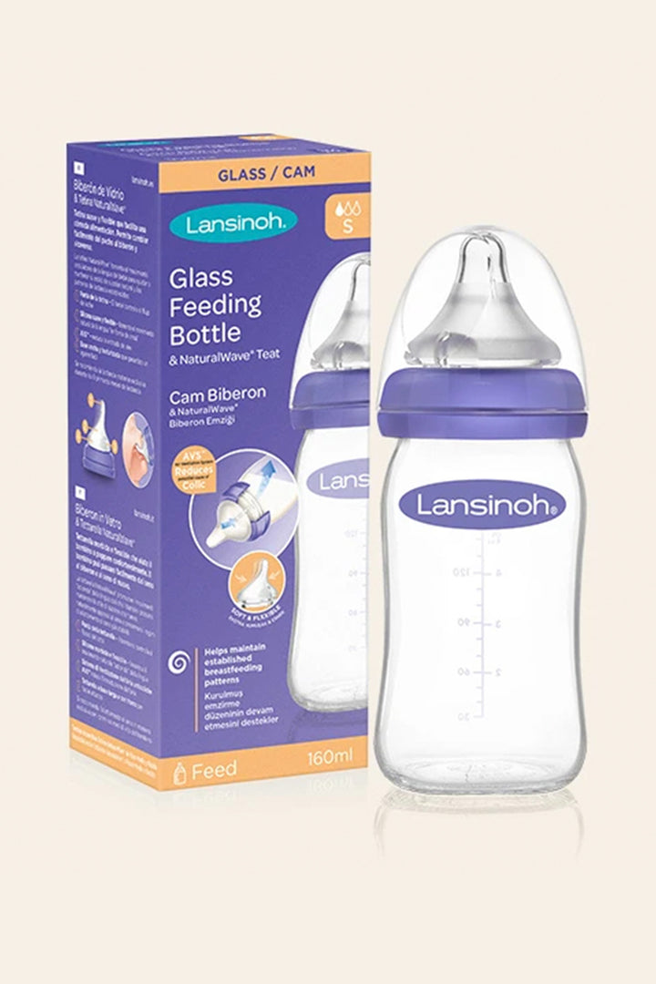 Lansinoh Cam 160 ml Geniş Ağızlı Antikolik BPA BPS İçermez Emzikli Bebek Biberon