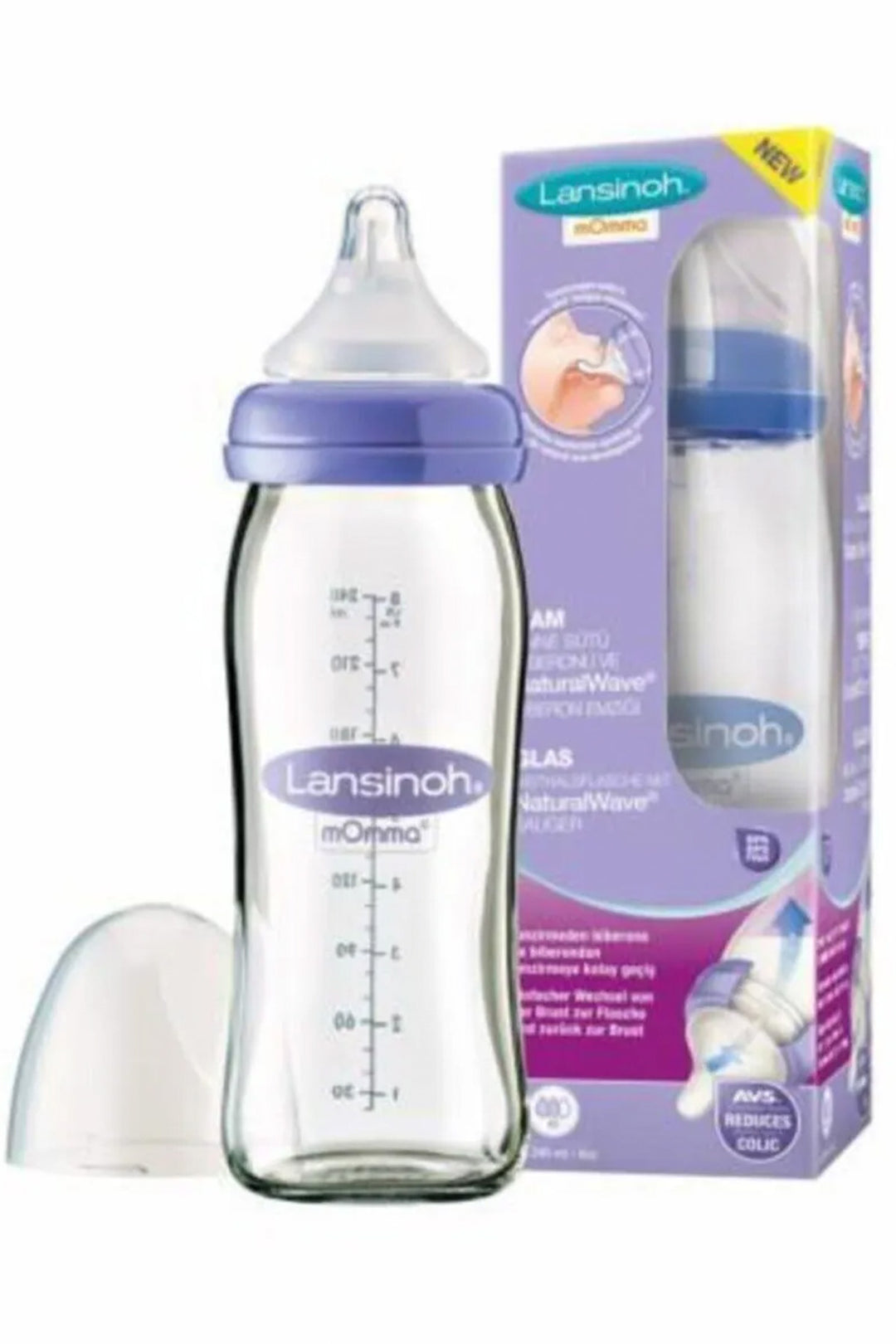 Lansinoh Cam 240 ml Anne Sütü Destekli Antikolik Geniş Ağızlı Bebek Biberon