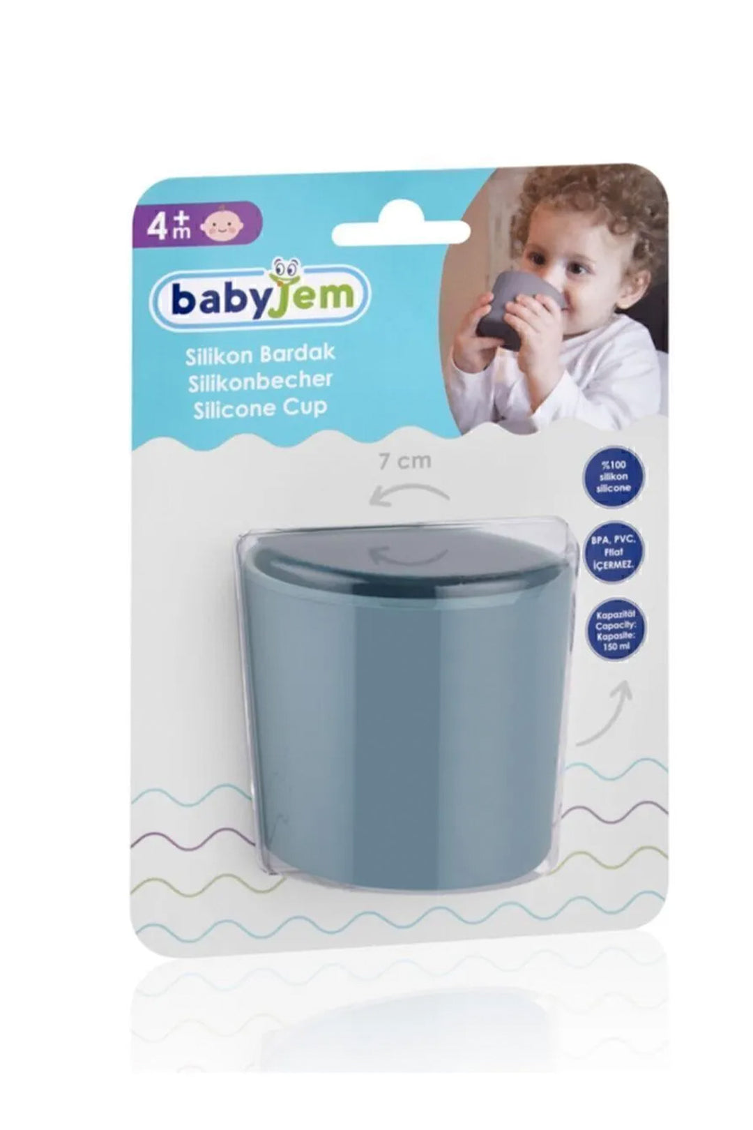 Babyjem Silikon Yumuşak ve Güvenli BPA İçermez 150 ml 4 Ay ve Üzeri Bebeklere Bardak